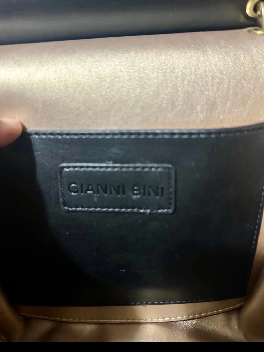 Women's Black Shoulder Bag with Gold Accent Hardware